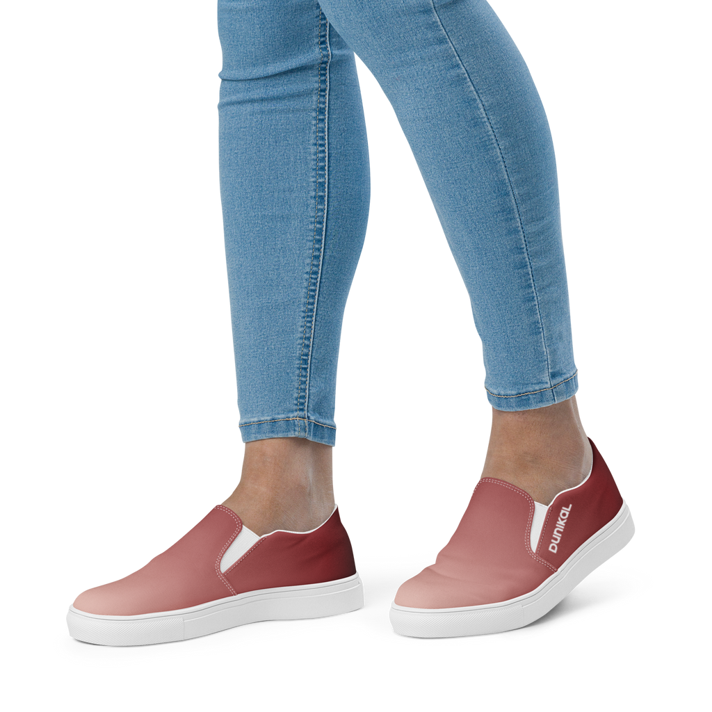 Zapatillas de lona sin cordones — Rojo rubí