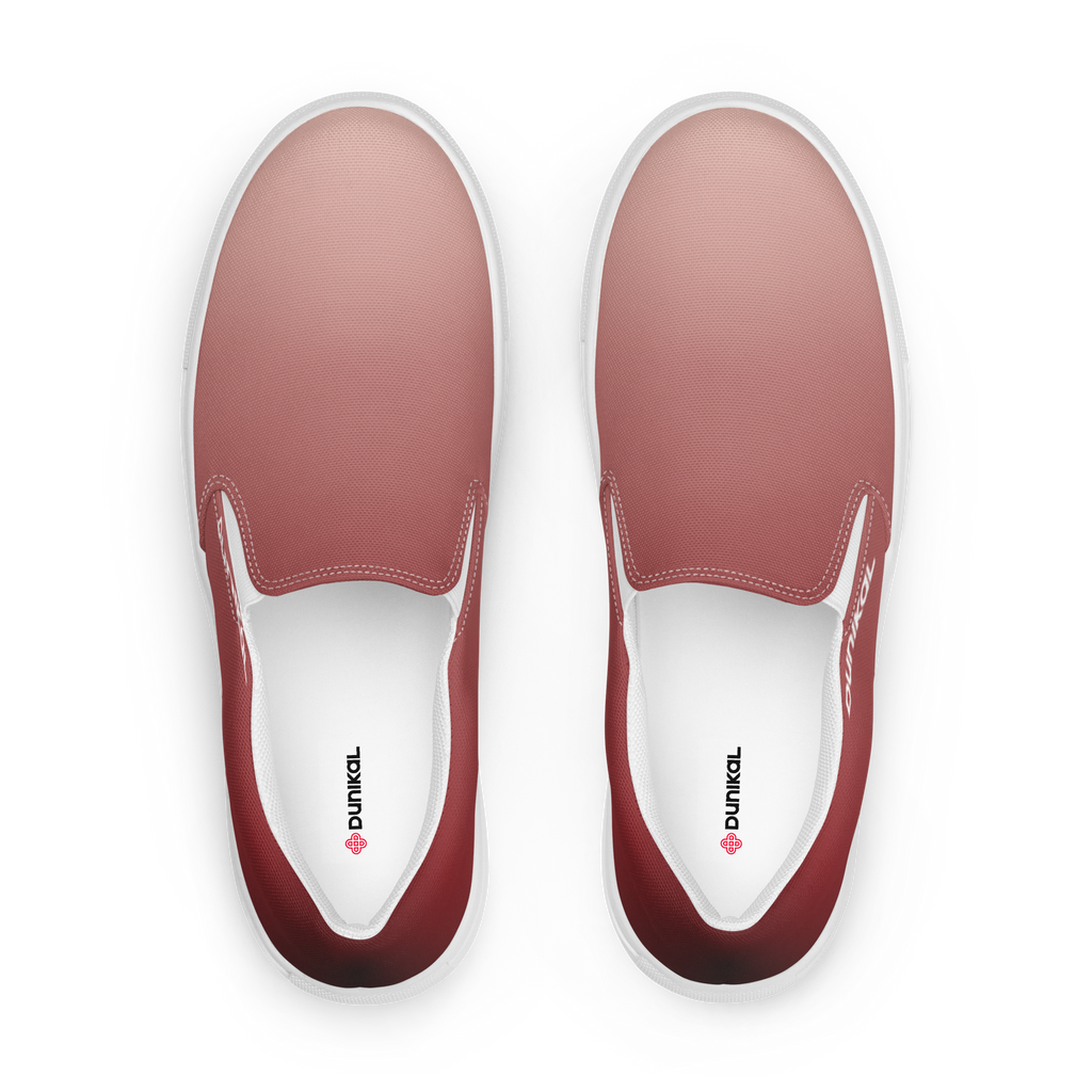 Zapatillas de lona sin cordones — Rojo rubí