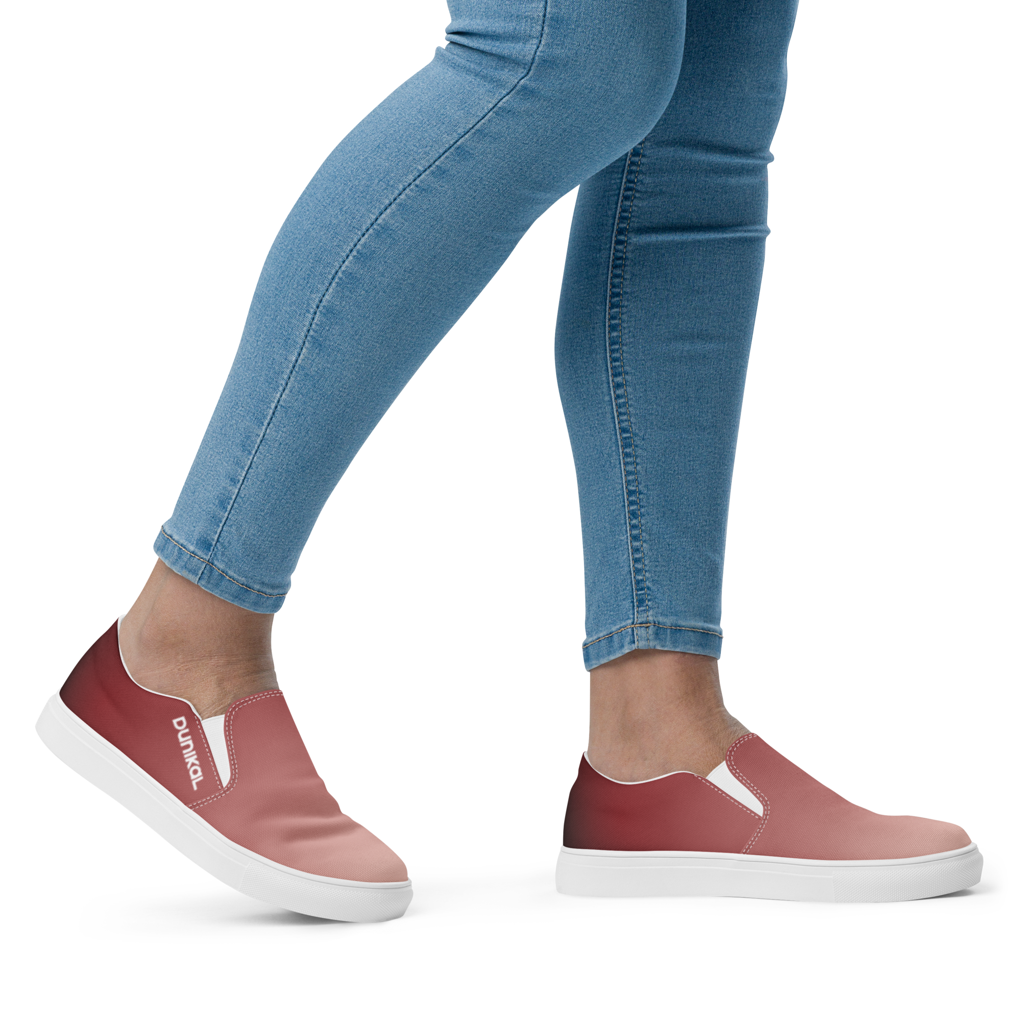 Zapatillas de lona sin cordones — Rojo rubí
